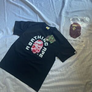 BAPE tee black and pink camo